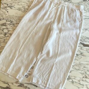 EUC TALBOTS white linen cropped pants sz 16